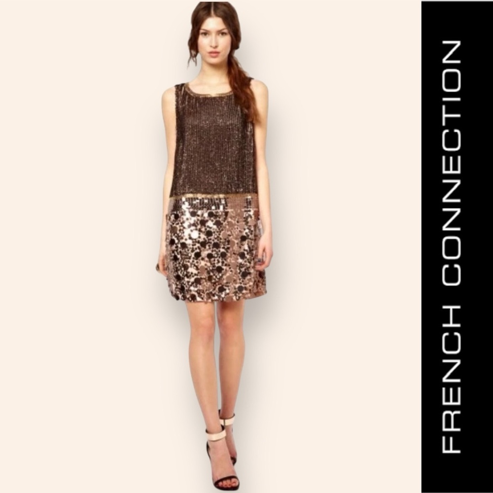 NWT‎ French Connection Women's Sparkle Hour Dress, Size 10, MSRP $398